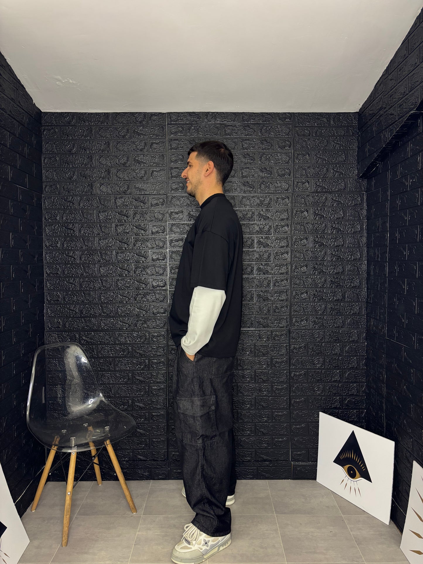 Pantalone baggy black