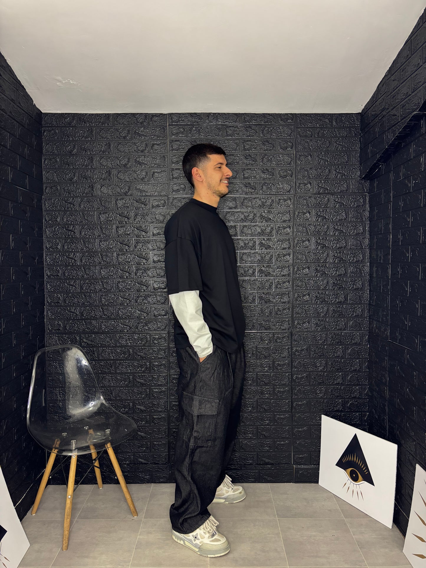 Pantalone baggy black